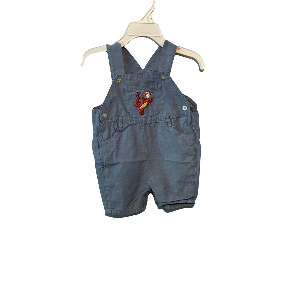 Disney Baby Tigger Shortall Romper Overalls 3-6 M Blue One Piece Winnie the Pooh